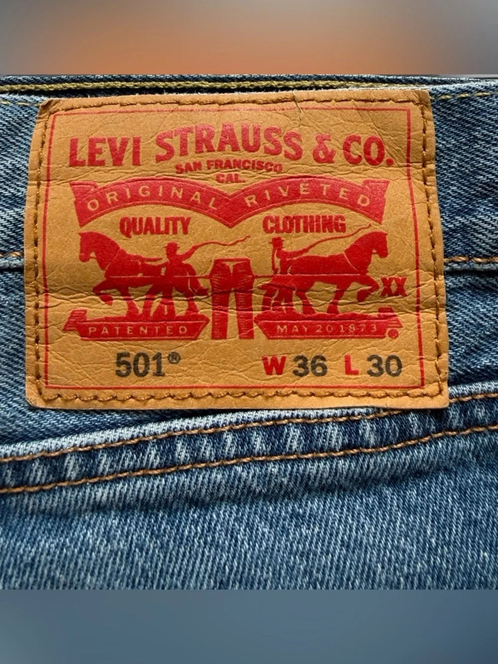 Levi’s 501 Original Fit Jeans Men 36x30 The Ben Straight Leg Button Fly Cotton